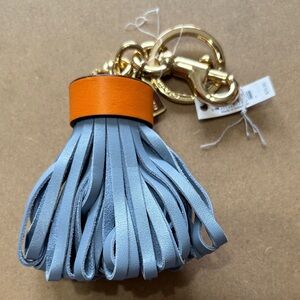 Coach Blue and Orange Tassel Key Holder
